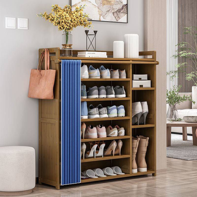 鞋架子家用经济型室内好看简易门口收纳神器实木多层防尘布艺鞋柜
