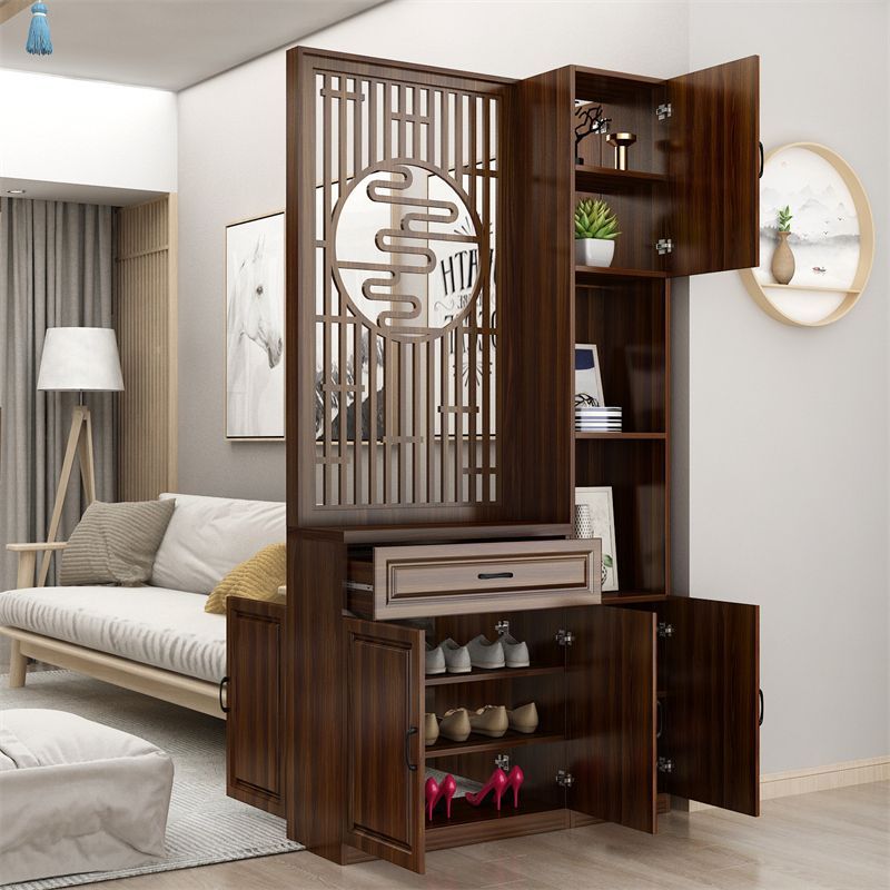 高档 镂空屏风隔断 客厅玄关柜 双面门 入户鞋柜 置物架