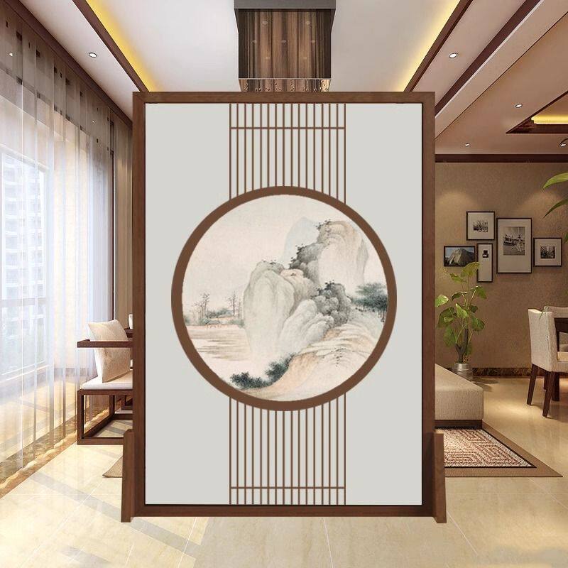 新中式屏风隔断客厅入户玄关卧室办公室书房酒店家用遮挡座屏定制