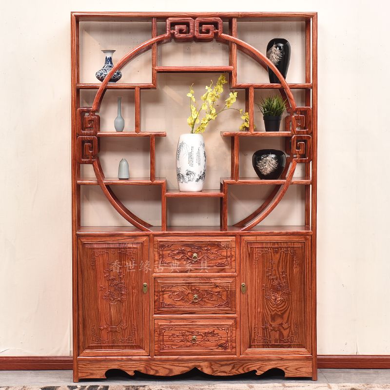 中式仿古 博古架 置物架 多宝阁 全实木 书茶叶茶柜架 玄关古玩展