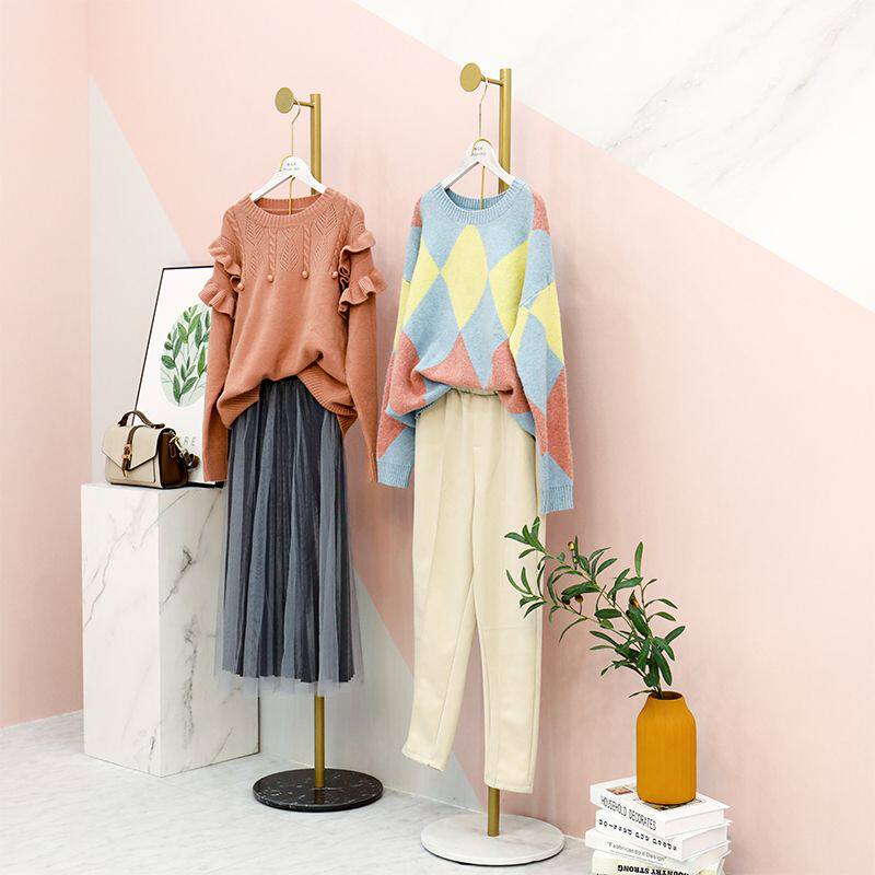 正挂衣服架子 样版陈列 服装店 橱窗展示架 落地式挂衣架