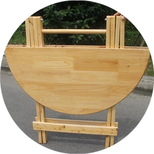 实木折叠圆桌简约方桌子家用小饭桌便携圆形手提桌小户型吃饭桌子