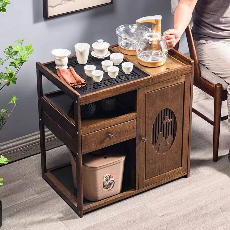 茶台茶车家用茶水柜实木小茶桌茶几功夫茶具套组全自动烧水壶一体