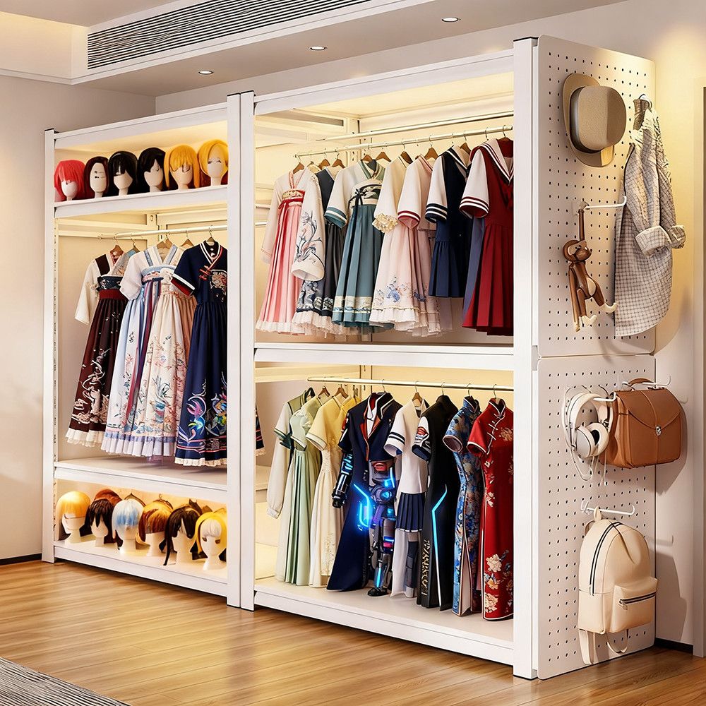 服装货架COS二次元假发头模收纳架可爱收纳衣柜置物架3.8宽