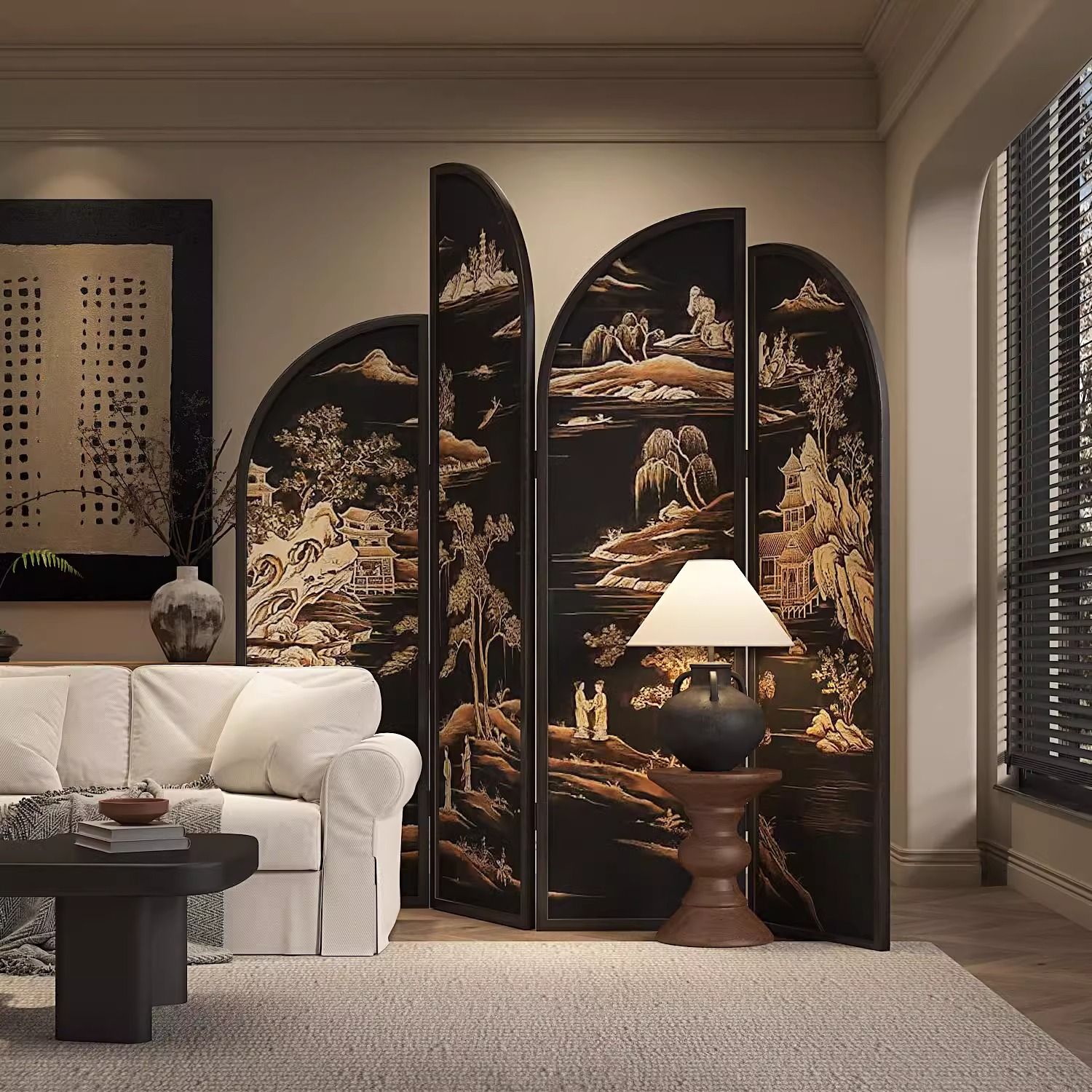 屏风隔断客厅移动折叠入户实木遮挡卫生间进门办公室法式折屏家用