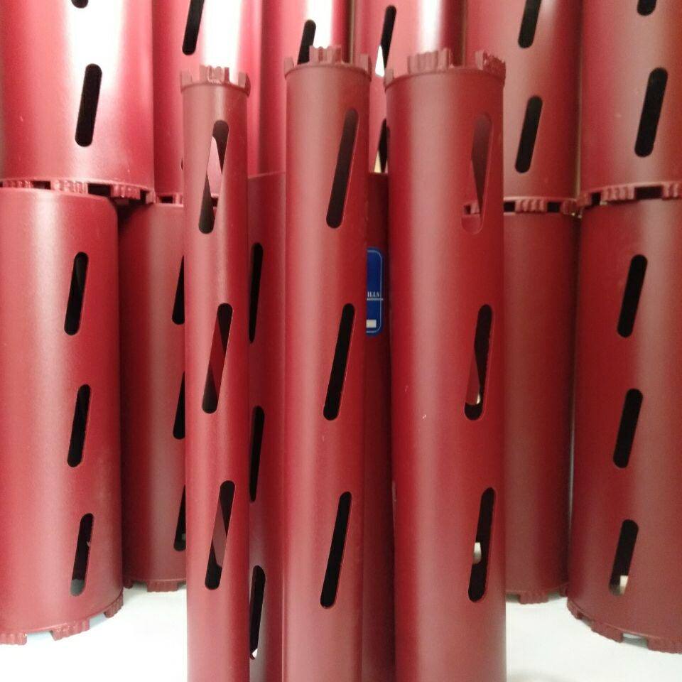 干打水钻头红色圆孔4孔红外圆筒工地家装干式快速水钻钻头