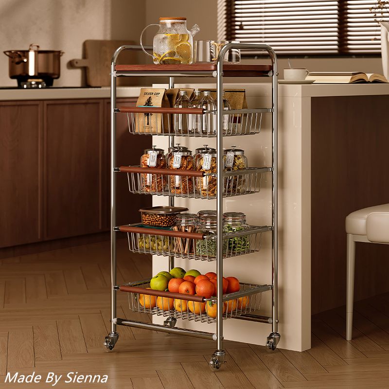 中古小推车 可移动 厨房收纳架 多层 客厅零食蔬菜 置物架拉篮