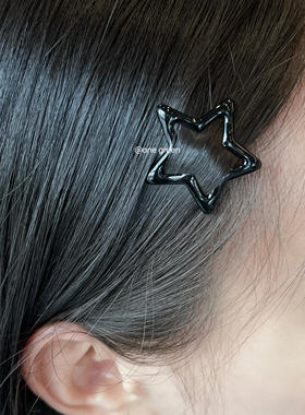 ONEGREEN 黑色星星简约百搭时尚五角星发夹bb夹ins少女刘海碎发夹
