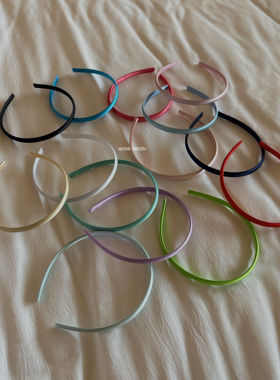 ONEGREEN 6.23NEW 纯色彩色包布1CM细发箍 简约百搭刘海小众发饰