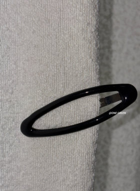 ONEGREEN 3.10NEW 纯黑色基础椭圆bb夹 简约刘海发夹碎发边夹发饰