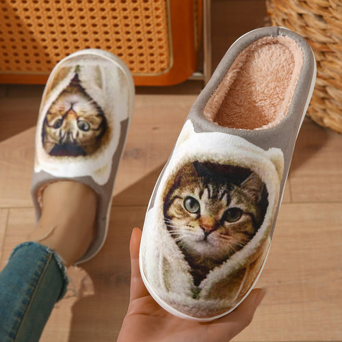 日本卡通腊肠狗毛绒情侣拖鞋防滑包头休闲棉可外穿高颜值