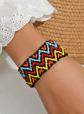 非洲风情米珠弹力手工串珠装饰手链手环African elastic bracelet