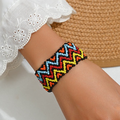 非洲风情米珠弹力手工串珠装饰手链手环African elastic bracelet