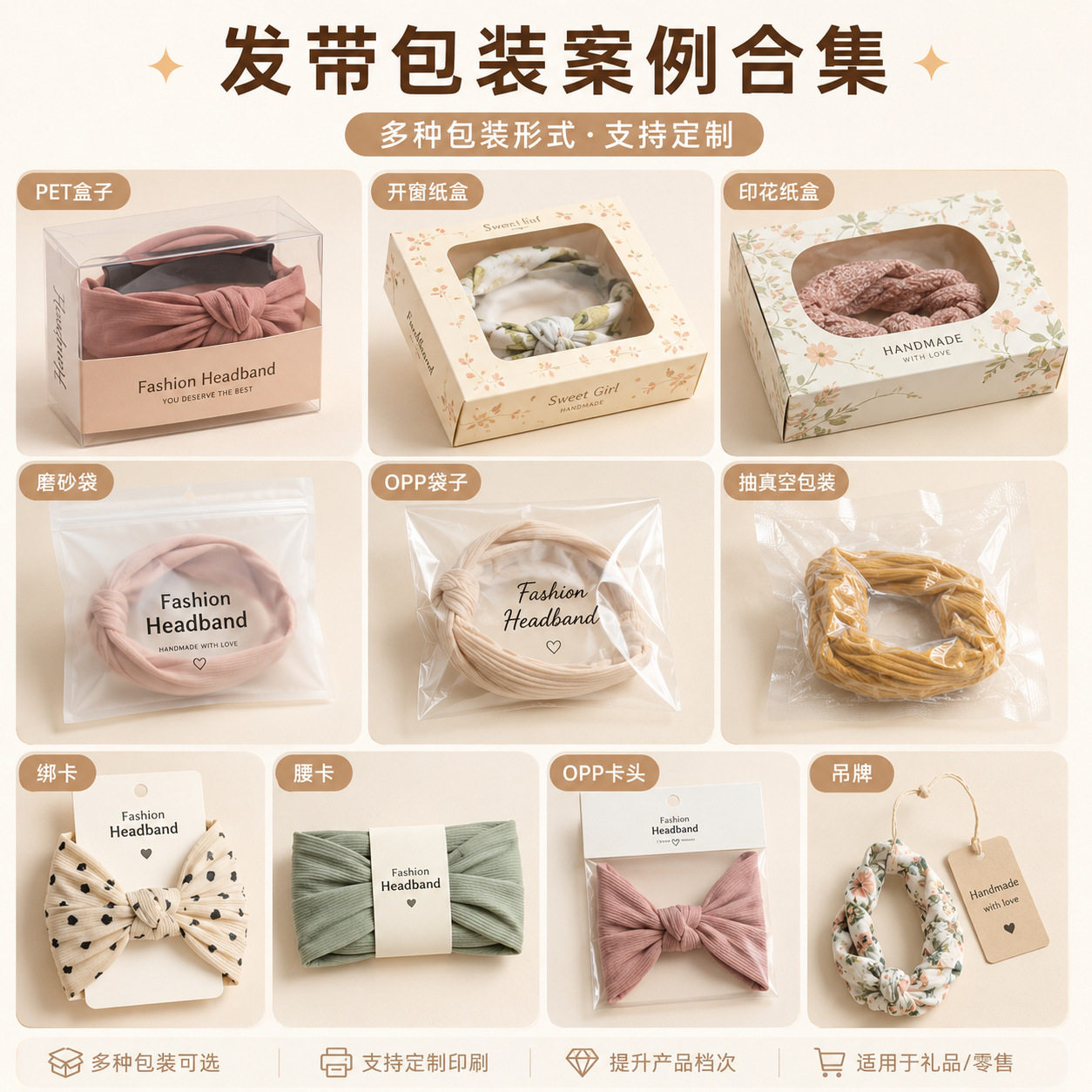 亚马逊外贸粉色奶牛造型发带毛绒高颅顶发箍套装女洗脸发饰批发