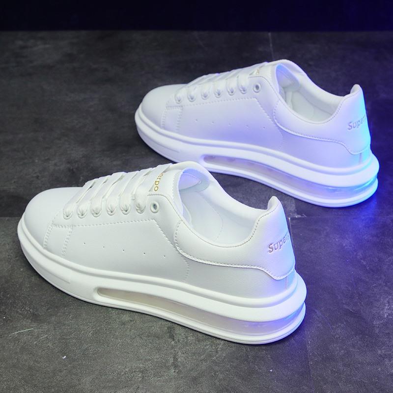 2024年新款秋冬舒适透气小白鞋男士潮牌百搭气垫厚底潮流情侣板鞋