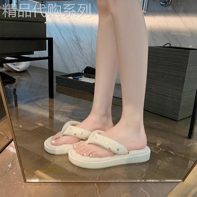 法国FAD ZOMO夹脚人字拖女外穿2025新款小香风凉拖鞋厚底沙滩凉鞋