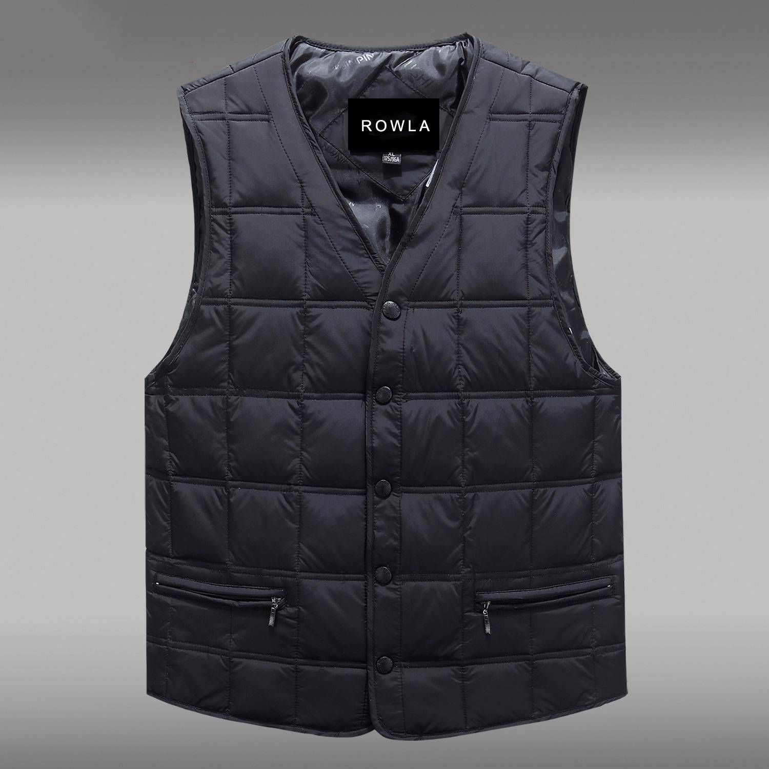 优惠中老年轻薄羽绒马甲男大码保暖休闲v领内胆坎肩商务绅士马夹