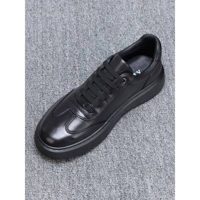 头层牛皮高级感轻便厚底皮鞋男2025秋冬新款男鞋商务休闲真皮板鞋