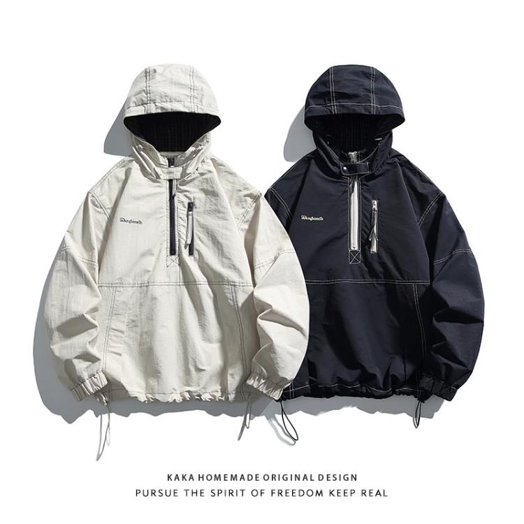 Madness Mdns Wruei春秋季潮牌日系覆古男士简约套头工装夹克外套