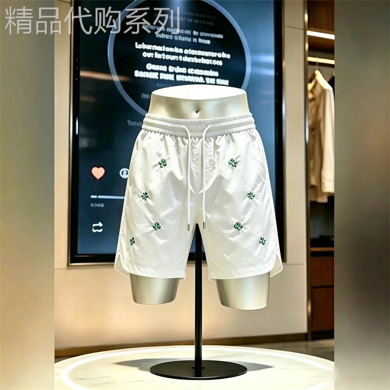 轻奢夏季刺绣花朵短裤男士宽松休闲修身五分裤时尚百搭直筒五分裤