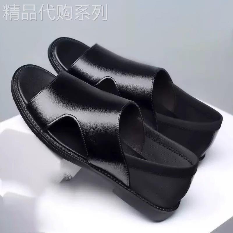 MK真皮罗马凉鞋男夏季新款高端软底防滑休闲潮流外穿男士沙滩鞋