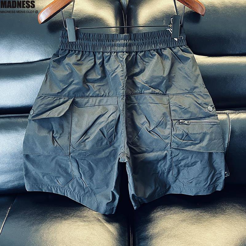 Madness Mdns Clot高端黑色工装休闲短裤男夏抽绳拉炼口袋五分裤