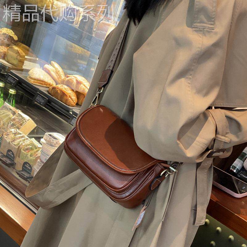 法国正品MK Jessie牛皮包包女复古真皮女包时尚高级感单肩斜挎包