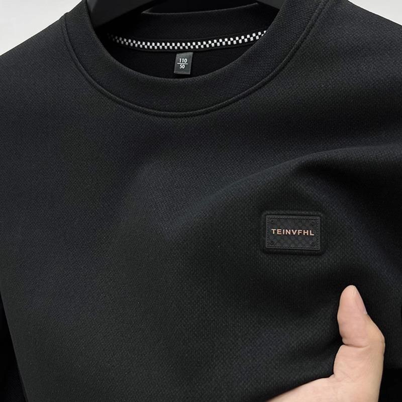 MAROLIO~出口法国！秋冬德绒打底衫男士圆领长袖t恤加厚保暖卫衣