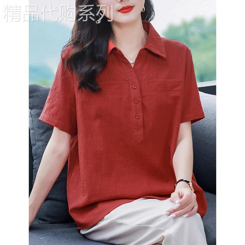 加肥加大码女装polo领夏装2025夏季新款时尚女士短袖t恤全棉上衣