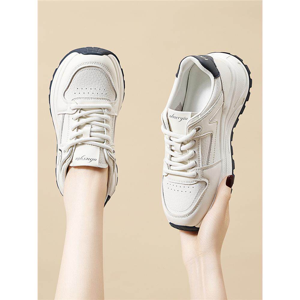 REMNY ZCCI老爹鞋女款2025新款春秋厚底软底不累脚运动休闲小白鞋