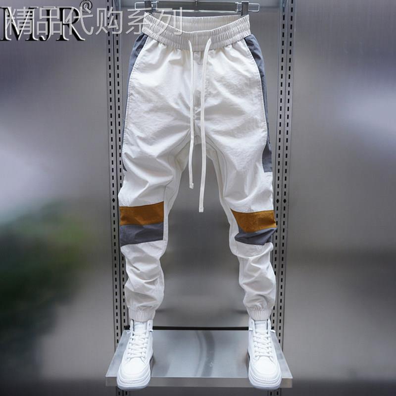 高端裤子男款束脚休闲裤2026年夏季新款修身小脚哈伦男裤百搭长裤