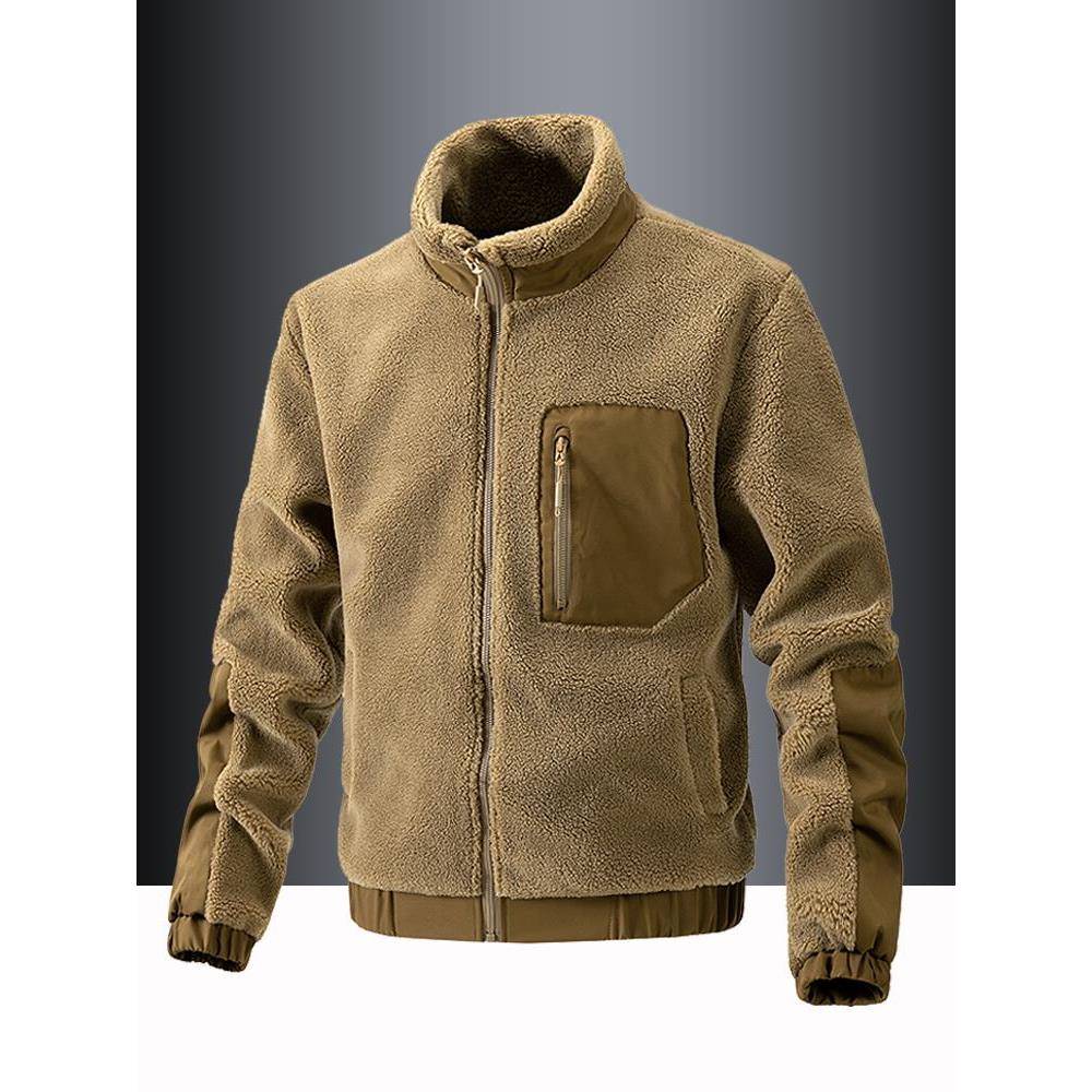 Mostarsea~秋冬保暖立领抓绒衣男户外摇粒绒加绒加厚宽松夹克外套