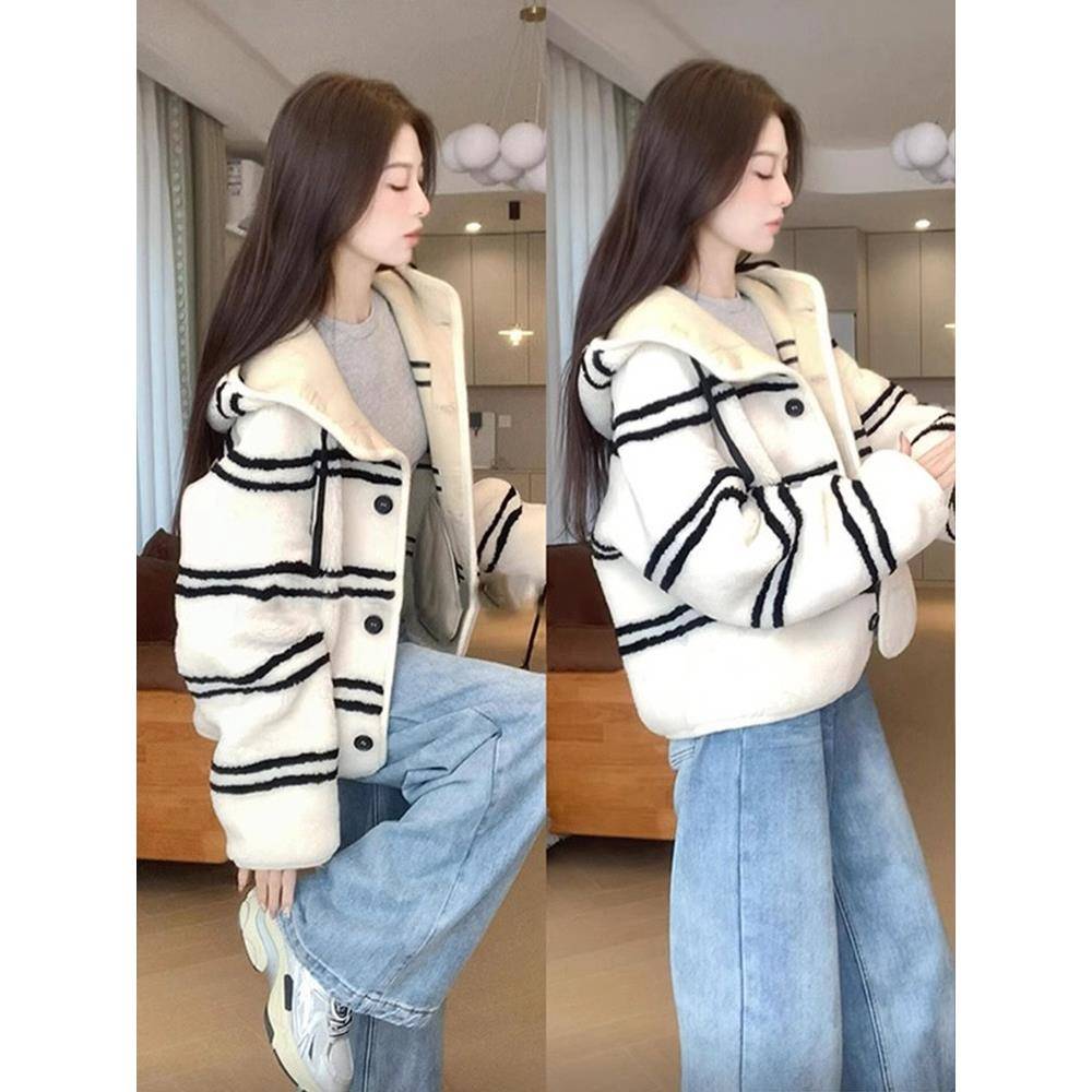 日系超好看摇粒绒羊羔毛外套女秋冬新款羊羔绒韩系jellycat风穿搭