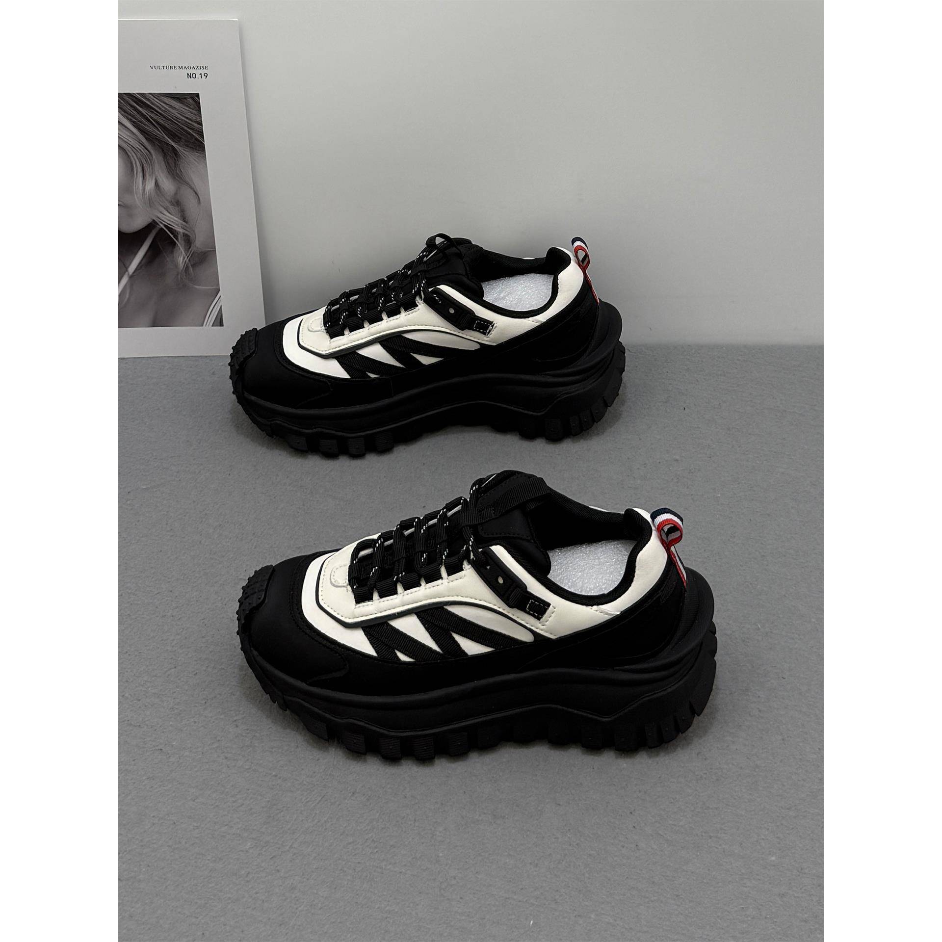 A.D Hepburn 真皮老爹鞋女2025秋新款厚底休闲百搭运动休闲松糕鞋