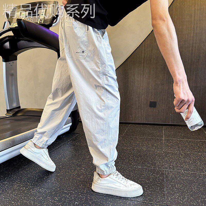 速干九分裤男夏季潮流宽松百搭休闲运动裤薄款透气高街痞帅束口裤