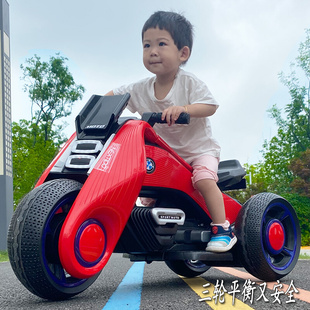 儿童电动车摩托车三轮车小孩玩具男女宝宝电瓶充电双驱可坐人童车