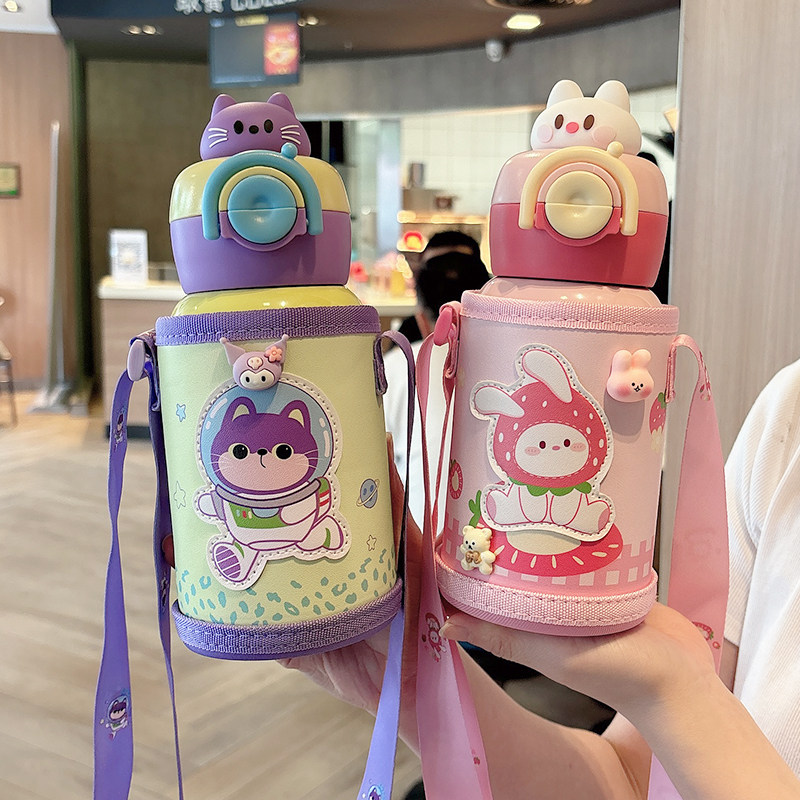 儿童新款保温杯女生高颜值吸管杯宝宝喝水杯小学生幼儿园专用水壶