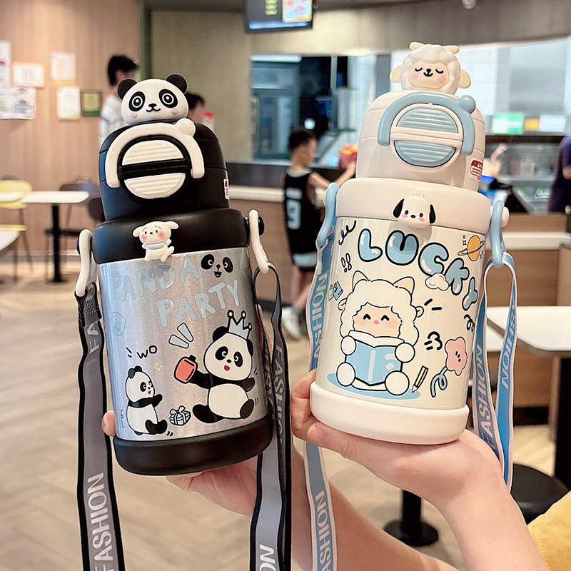 可爱316不锈钢保温杯男孩女生儿童上学专用高颜值双饮带吸管水杯,餐饮具,保温壶,淘宝优惠券,粉丝福利购,淘宝优惠卷
