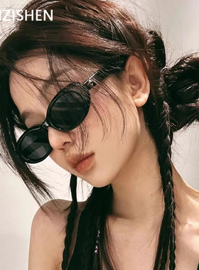 ANZISHEN墨镜女复古猫眼黑色欧美