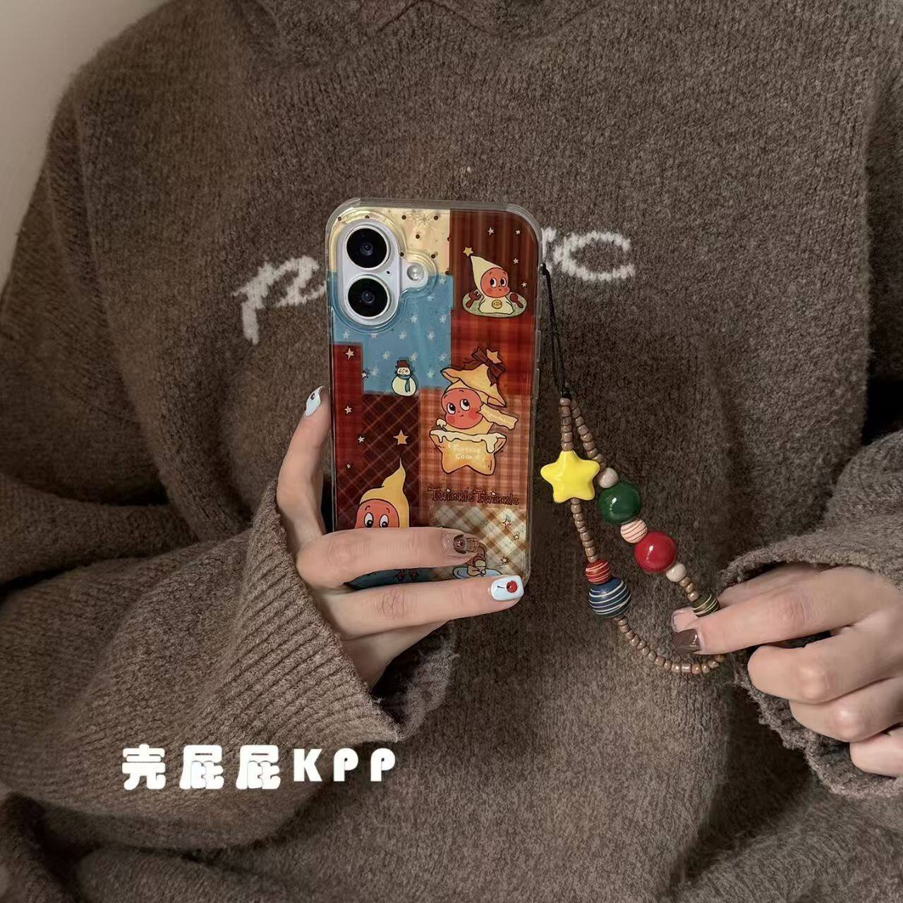 星星人ins复古苹果17pro可爱iPhone16promax手机壳15手提14个性12串珠挂链11卡通xr玩偶8plus秋冬潮牌13爆火