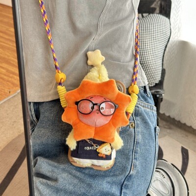 可爱星星人手机背夹通用挂件卡通斜挎公仔手机链爆火礼物毛绒女新