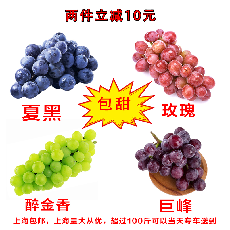 马陆葡萄 上海包邮5斤巨峰新鲜巨峰玫瑰夏黑奶油绿色醉金香葡萄