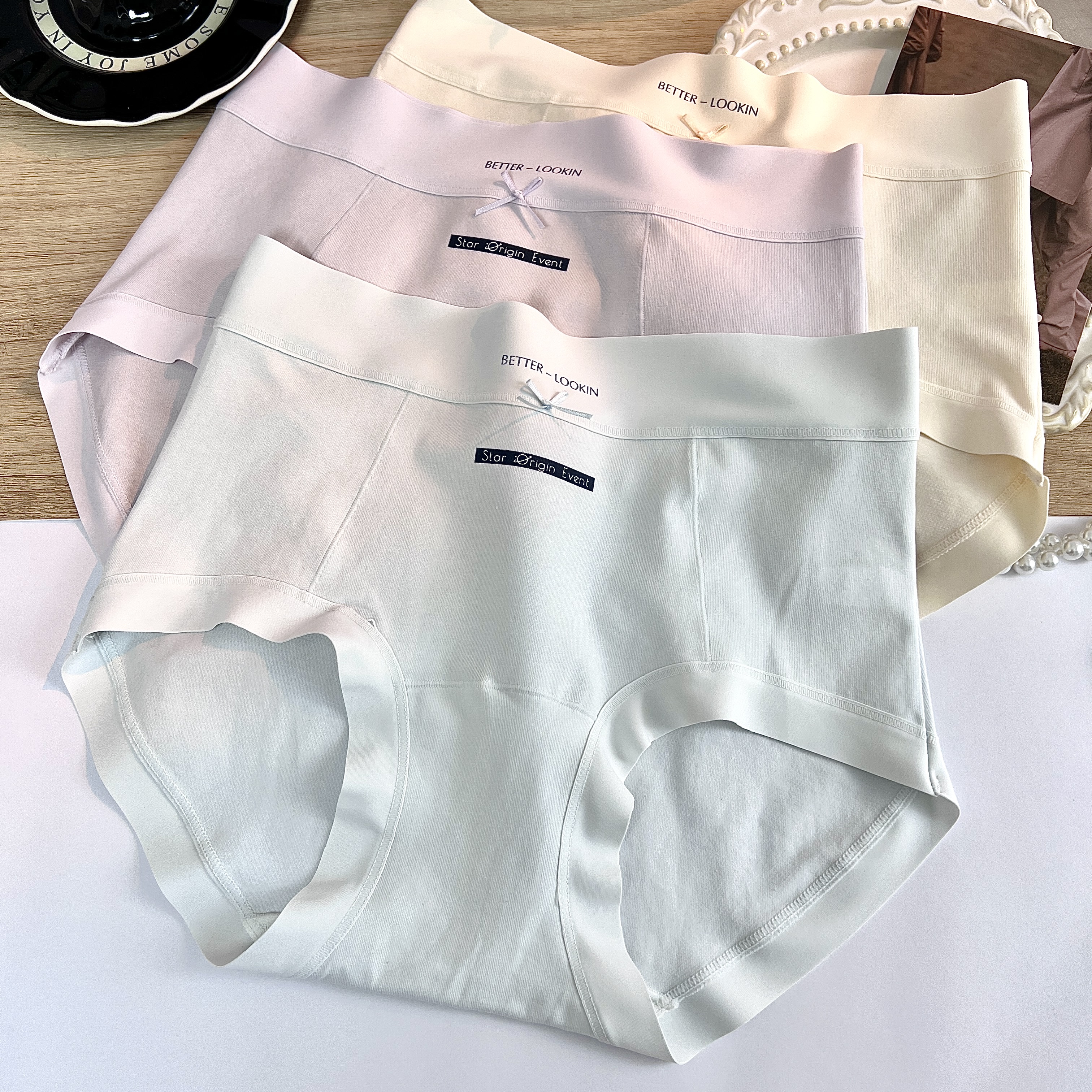 高腰微收腹纯棉加长档大包臀三角