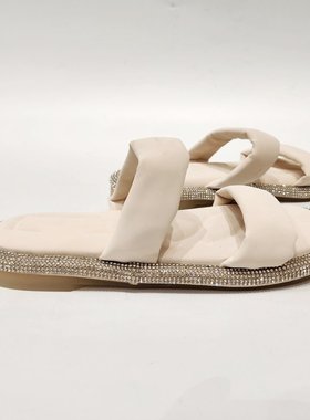 27082-9特价清版亮钻平底拖鞋超舒适平底拖秒到赚到物超所值