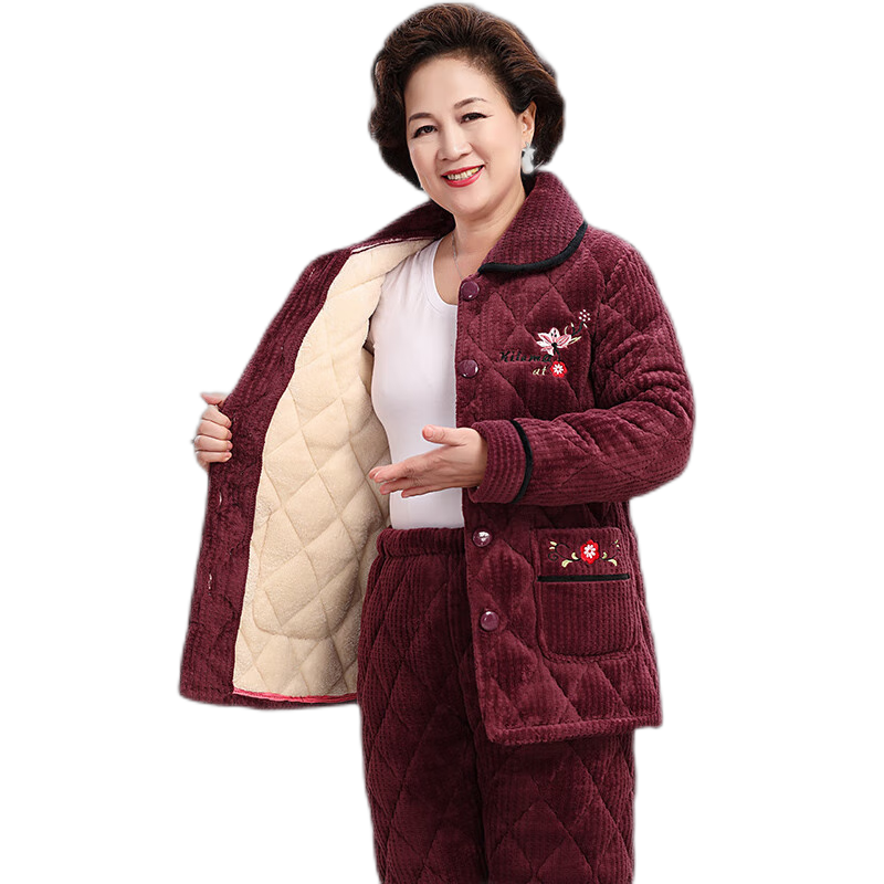 轩朵淇秋冬季睡衣女士牛奶绒加厚