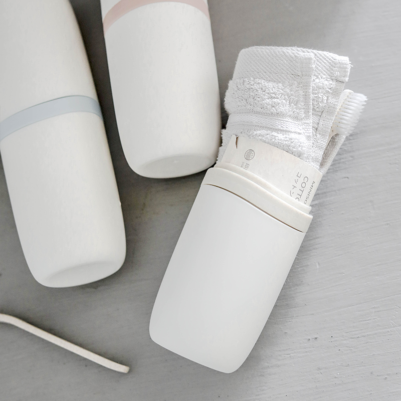 简约北欧风旅行毛巾牙刷收纳瓶便携牙刷杯牙膏毛巾收纳罐洗漱杯