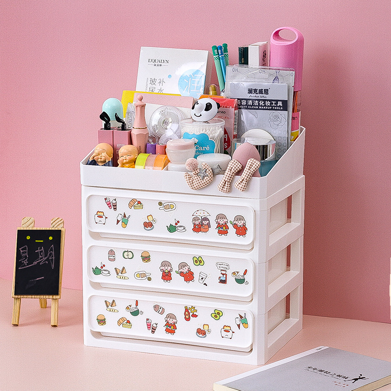 化妆品收纳盒口红防尘梳妆台网红