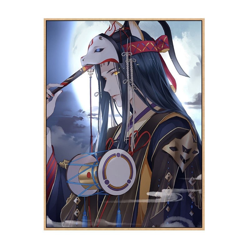 玉藻前diy数字油画阴阳师游戏动漫手绘涂色填充手工画画装饰挂画