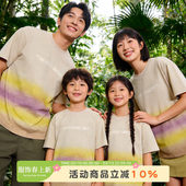 高端亲子装 家庭装 T恤扎染母女装 夏款 一家三口炸街母子装 2026新款