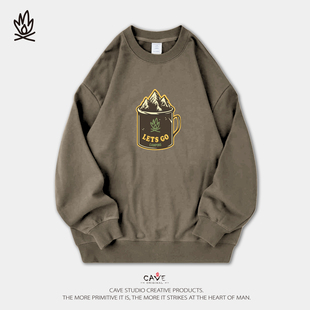 go出发 350克全棉毛圈圆领卫衣lets 衫 国演义CAVE男女通码